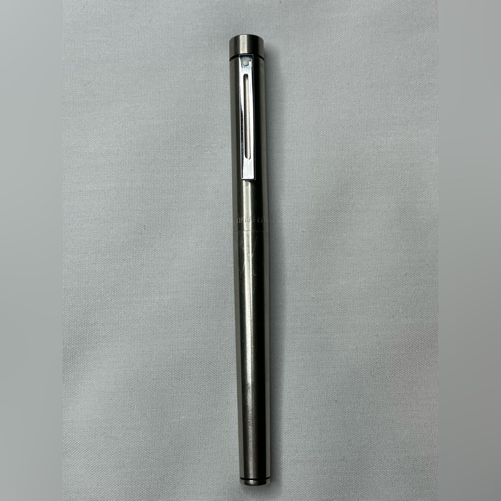 Vintage Sheaffer Targa Brushed Chrome Fountain Pen Steel Medium Nib